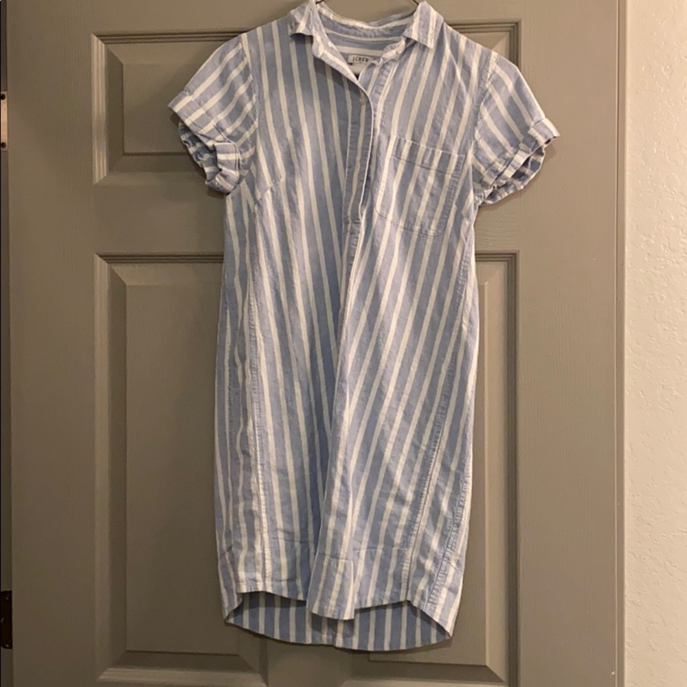 J Crew blue and white striped dress XS